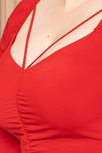 Load image into Gallery viewer, Deep Round Neck Shirring Detailed Back Plus Size Dress
