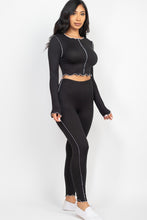 Load image into Gallery viewer, Lettuce Edge Crop Top &amp; Leggings Set
