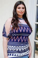 Load image into Gallery viewer, Plus Polka Dot Cold Shoulder Short Sleeve Back Self-tie Top
