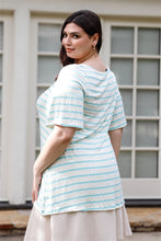 Load image into Gallery viewer, Plus Stripe Bell Short Sleeve Top
