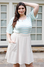 Load image into Gallery viewer, Plus Stripe Bell Short Sleeve Top
