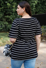 Load image into Gallery viewer, Plus Stripe Bell Short Sleeve Top
