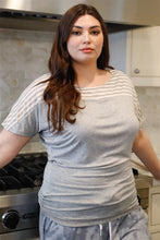 Load image into Gallery viewer, Plus Stripe Short Sleeve Top
