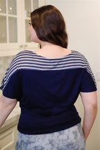 Load image into Gallery viewer, Plus Stripe Short Sleeve Top
