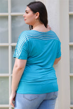 Load image into Gallery viewer, Plus Stripe Short Sleeve Top
