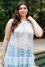 Load image into Gallery viewer, Plus  Lace Sheer Ruffle Hem Sleeveless Maxi Top
