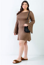 Load image into Gallery viewer, Plus Bell Long Sleeve Mini Dress
