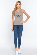 Load image into Gallery viewer, Sleeveless Scoop Neck Screen Print Knit Top
