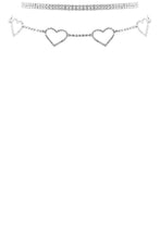 Load image into Gallery viewer, Rhinestone 5 Heart Choker Necklace
