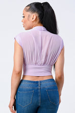 Load image into Gallery viewer, Luxe Collared V-neck Contrast Blouse Top
