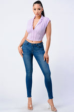 Load image into Gallery viewer, Luxe Collared V-neck Contrast Blouse Top
