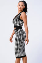 Load image into Gallery viewer, Luxe Gingham Rib Knit Top And Skirt Sets
