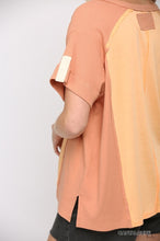 Load image into Gallery viewer, Ribbed And Solid Mixed Raw Edge Top
