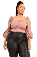 Load image into Gallery viewer, Plus Solid 3/4 Bishop Sleeve Top
