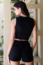 Load image into Gallery viewer, Smocked Hem Sleeveless Crop Top &amp; High Waist Short Set
