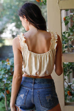 Load image into Gallery viewer, Embroidered Ruffle Trim Strap Sleeveless Crop Top
