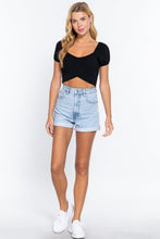 Load image into Gallery viewer, Short Slv Back Tie Crop Knit Top

