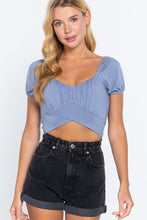 Load image into Gallery viewer, Short Slv Back Tie Crop Knit Top
