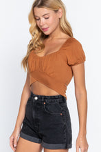 Load image into Gallery viewer, Short Slv Back Tie Crop Knit Top
