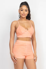 Load image into Gallery viewer, Terry Towel Bralette Top &amp; Mini Shorts Set
