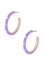 Load image into Gallery viewer, Color Metal Hoop Earring
