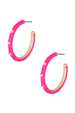 Load image into Gallery viewer, Color Metal Hoop Earring
