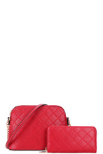 Load image into Gallery viewer, 2in1 Quilt Stitching Crossbody Bag With Wallet Set
