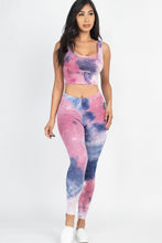 Load image into Gallery viewer, Tie Dye Crop Top And Leggings Yoga Gym Set
