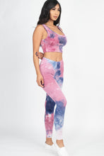 Load image into Gallery viewer, Tie Dye Crop Top And Leggings Yoga Gym Set
