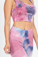 Load image into Gallery viewer, Tie Dye Crop Top And Leggings Yoga Gym Set
