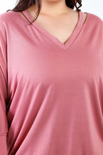 Load image into Gallery viewer, Plus Cut-out Neck Details Dolman Midi Sleeve Mini Dress
