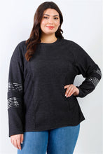Load image into Gallery viewer, Plus Ribbed Sequin Detail Long Sleeve Top

