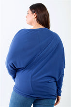 Load image into Gallery viewer, Plus Smile Front Print Flannel Dolman Sleeve Top
