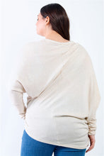 Load image into Gallery viewer, Plus Smile Front Print Flannel Dolman Sleeve Top
