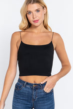 Load image into Gallery viewer, Elastic Strap Two Ply Dty Brushed Knit Cami Top
