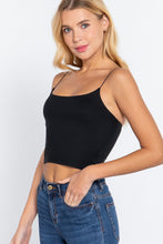 Load image into Gallery viewer, Elastic Strap Two Ply Dty Brushed Knit Cami Top
