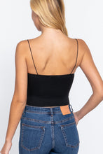 Load image into Gallery viewer, Elastic Strap Two Ply Dty Brushed Knit Cami Top

