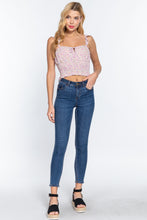 Load image into Gallery viewer, Ruffle Strap Smocking Print Woven Top
