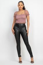 Load image into Gallery viewer, Smocking Ruched Dotted Crop Top
