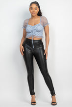 Load image into Gallery viewer, Smocking Ruched Dotted Crop Top
