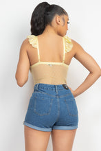 Load image into Gallery viewer, Sweetheart Cut-out Cami Ruffled Bodysuit

