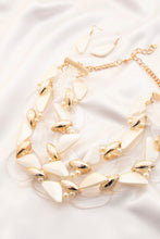 Load image into Gallery viewer, Triangle Shape Clear Metal Layered Bib Necklace
