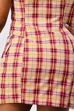 Load image into Gallery viewer, Wide Collared Double Breasted Plaid Blazer Mini Dress
