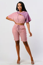 Load image into Gallery viewer, Pants Set In Color Block With Hoodie And Detachable Bottom Part
