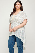 Load image into Gallery viewer, Plus Size, Ditsy Floral Print Cardigan
