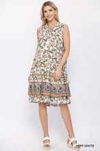 Load image into Gallery viewer, Paisley Print And Drop Down Sleeveless Dress With Ruffle Tiered And Tassel Tie
