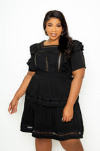 Load image into Gallery viewer, Crochet Ruffle Tiered Mini Dress

