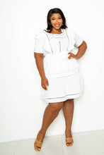 Load image into Gallery viewer, Crochet Ruffle Tiered Mini Dress
