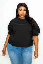 Load image into Gallery viewer, Ruched Puff Sleeve Blouse Top
