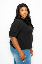 Load image into Gallery viewer, Ruched Puff Sleeve Blouse Top

